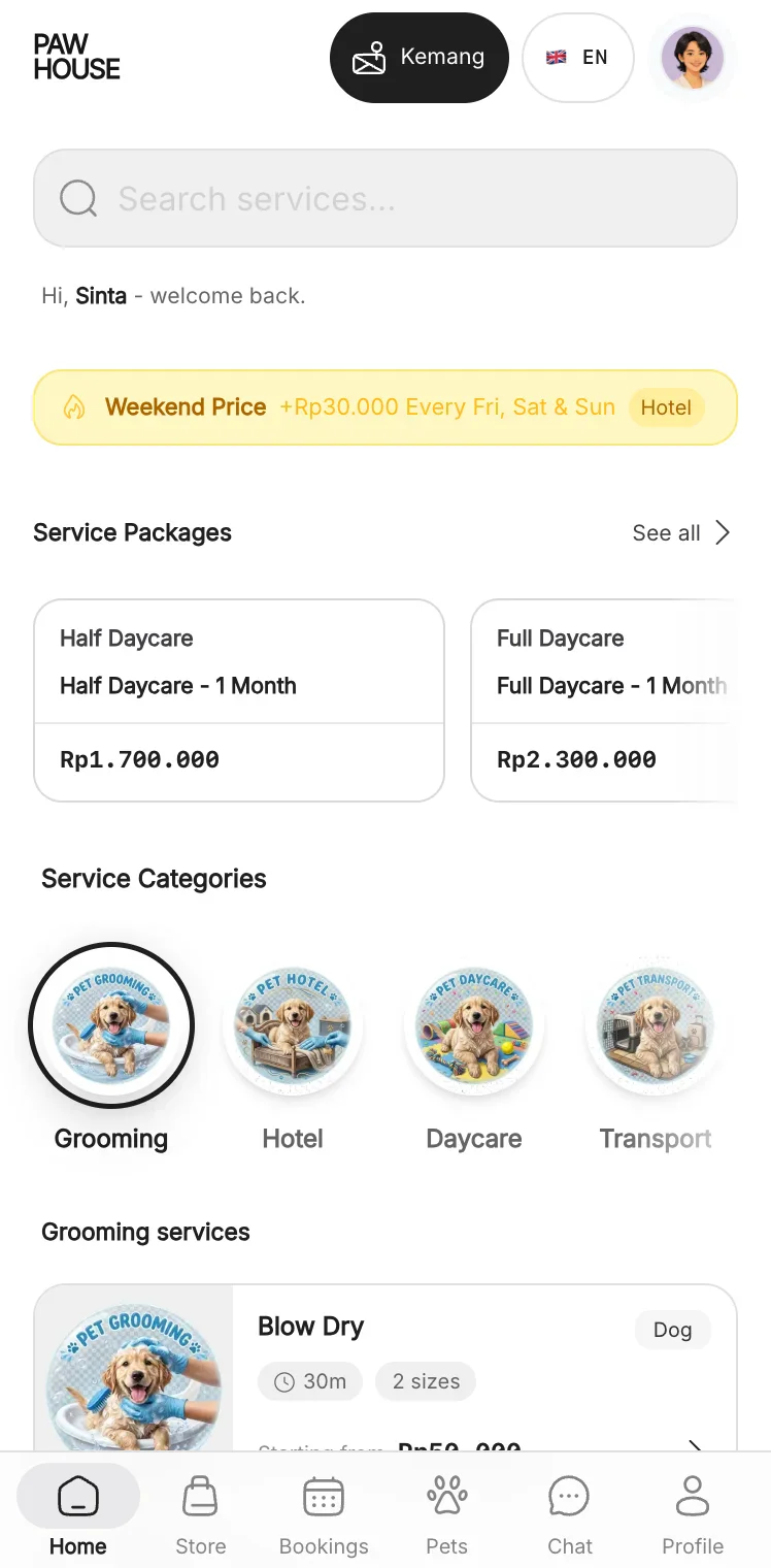 Customer portal service catalogue preview